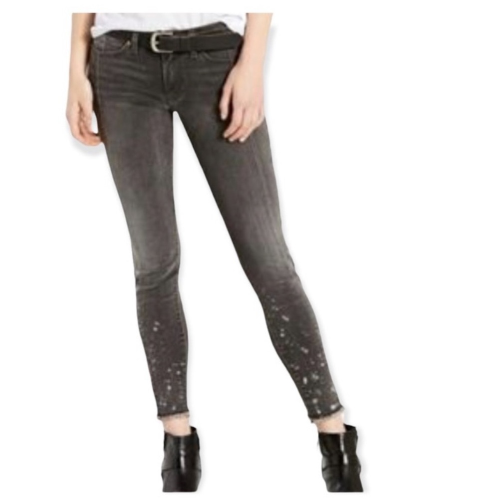 LEVIS SPLIT HEM PAINT SPLATTER JEANS